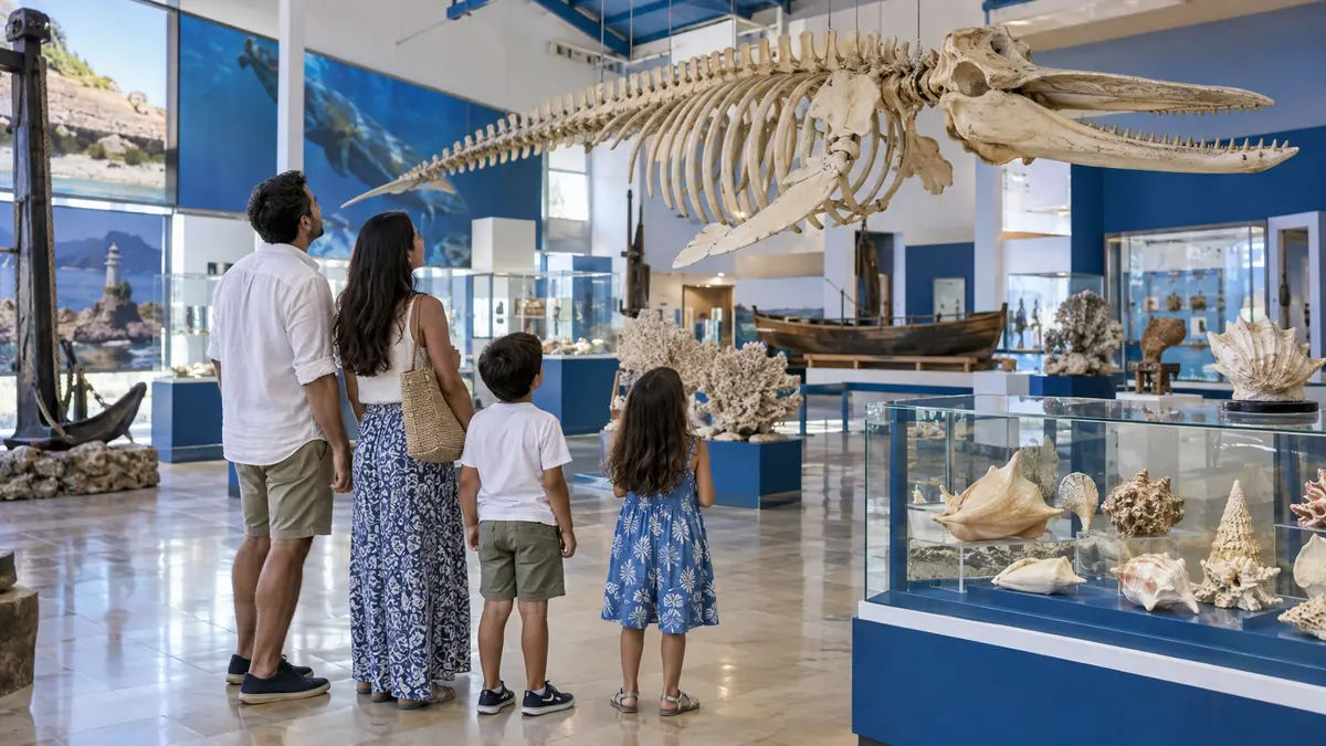Niños visitando el Museo Marino de Margarita en Boca del Río