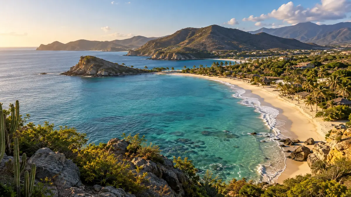 Vista panorámica de la costa de la Isla de Margarita